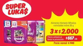 Mayorista 10 Whiskas alimento húmedo variedades sobre oferta