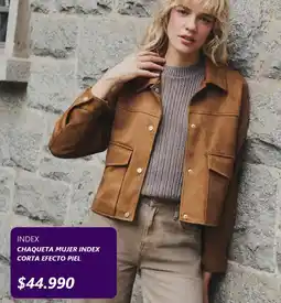 Ripley Index chaqueta mujer index corta efecto piel oferta