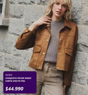 Ripley Index chaqueta mujer index corta efecto piel oferta