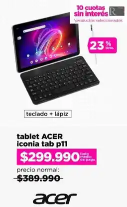 Ripley Acer tablet iconia tab p11 oferta