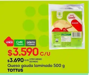 Tottus Queso gauda laminado 500 g tottus oferta