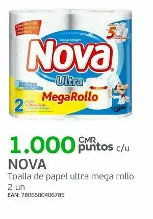Tottus Nova toalla de papel ultra mega rollo 2 un oferta