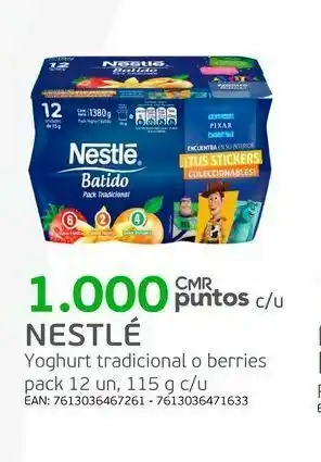 Tottus Nestlé yoghurt tradicional o berries pack 12 un, 115 g c/u oferta