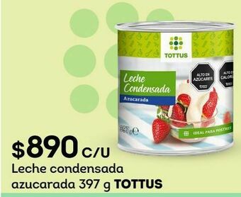 Tottus Leche condensada azucarada 397 g tottus oferta