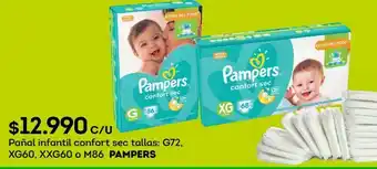 Tottus Pañal infantil confort sec tallas: g72, xg60, xxg60 o m86 pampers oferta