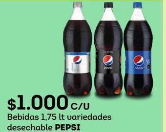 Tottus Bebidas 1,75 lt variedades desechable pepsi oferta