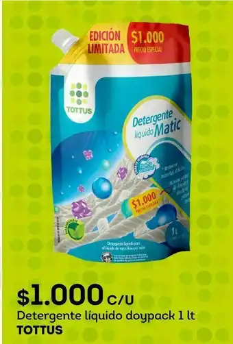 Tottus Detergente líquido doypack 1lt tottus oferta
