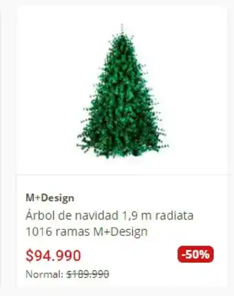 Easy M+Design Arbol de navidad 1.9 m radiata 1016 ramas M+Design oferta