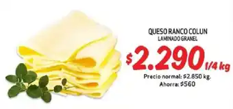 Mayorista 10 Queso ranco colun laminado granel oferta