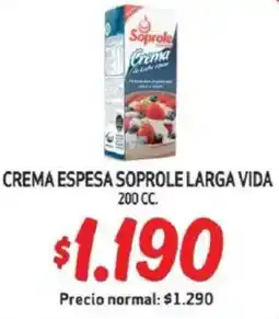 Mayorista 10 Crema espesa soprole larga vida oferta