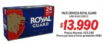 Mayorista 10 Pack cerveza royal guard lata oferta