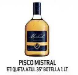 Mayorista 10 Pisco mistral etiqueta azul 35° botella oferta