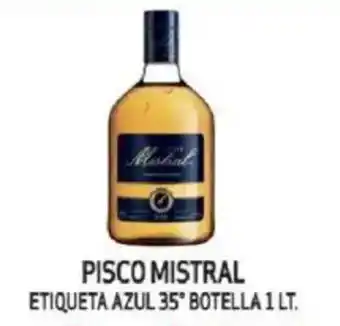 Mayorista 10 Pisco mistral etiqueta azul 35° botella oferta