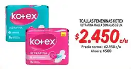 Mayorista 10 Toallas femeninas kotex ultrafina malla con alas oferta