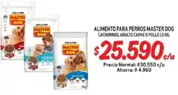 Mayorista 10 Alimento para perros master dog cachorros, adulto carne o pollo oferta