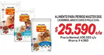 Mayorista 10 Alimento para perros master dog cachorros, adulto carne o pollo oferta