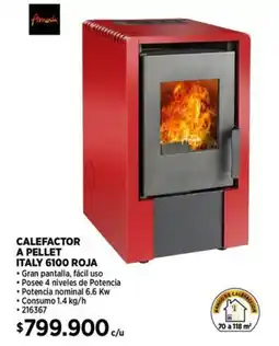 Construmart Calefactor a pellet italy 6100 roja oferta
