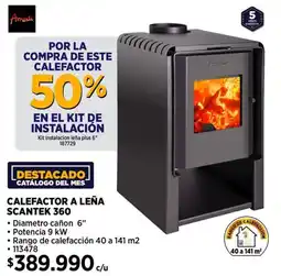 Construmart Calefactor a leña scantek 360 oferta