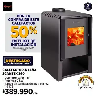 Construmart Calefactor a leña scantek 360 oferta