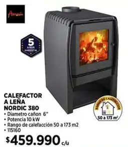 Construmart Calefactor a leña nordic 380 oferta