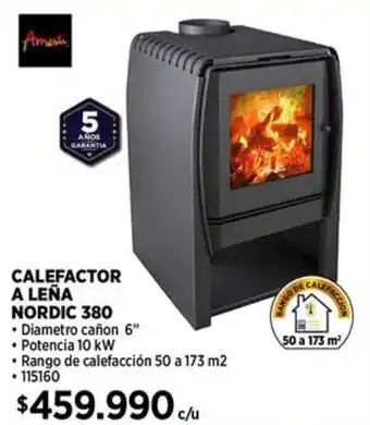 Construmart Calefactor a leña nordic 380 oferta