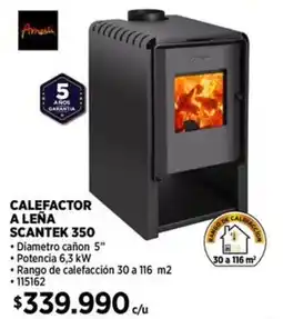 Construmart Calefactor a leña scantek 350 oferta