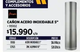 Construmart Cañon acero inoxidable 5” oferta