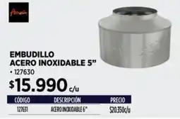 Construmart Embudillo acero inoxidable 5" oferta