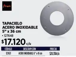 Construmart Tapacielo acero inoxidable 6" x 45 cm oferta