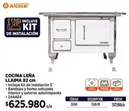 Construmart Cocina leña llaima 82 cm oferta