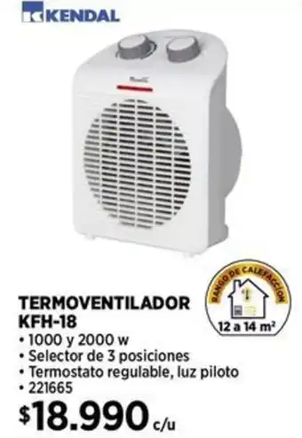 Construmart Kendal termoventilador KFH-18 oferta