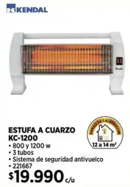 Construmart Kendal estufa a cuarzo KC-1200 oferta