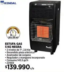 Construmart Kendal estufa gas negra oferta