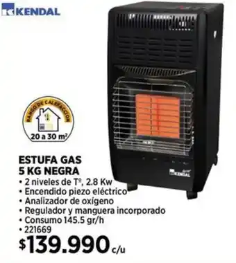 Construmart Kendal estufa gas negra oferta