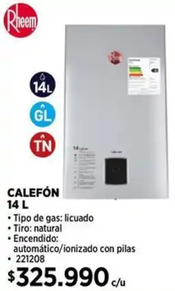 Construmart Rheem calefón oferta