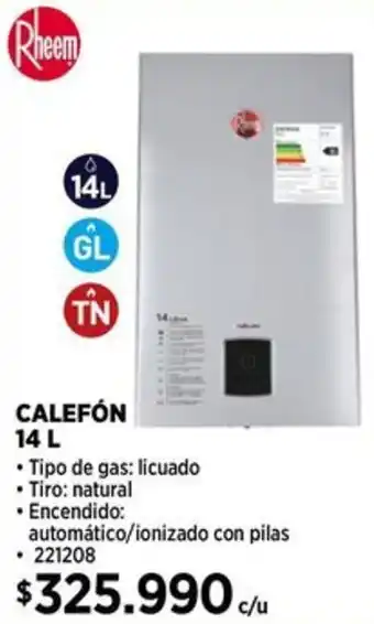 Construmart Rheem calefón oferta