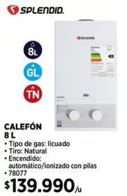 Construmart Splendid calefón oferta