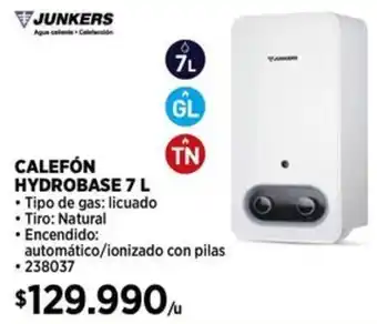 Construmart Junkers calefón hydrobase oferta