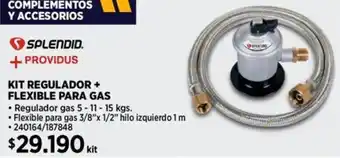 Construmart Splendid +providus kit regulador + flexible para gas oferta