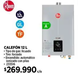 Construmart Rheem calefón oferta