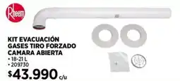 Construmart Rheem kit evacuación gases tiro forzado camara abierta oferta