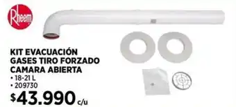 Construmart Rheem kit evacuación gases tiro forzado camara abierta oferta