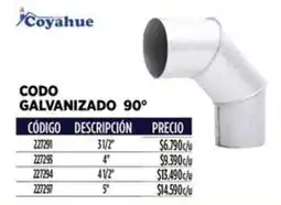 Construmart Coyahue codo galvanizado 90° oferta