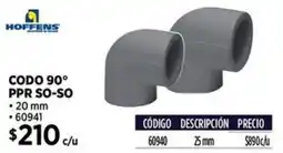 Construmart Hoffens codo 90° ppr so-so oferta