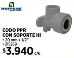 Construmart Hoffens codo ppr con soporte hi oferta