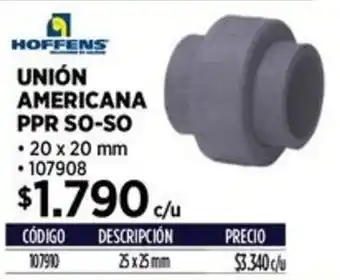 Construmart Hoffens unión americana ppr so-so oferta