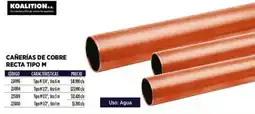 Construmart Koalition cañerías de cobre recta tipo M oferta