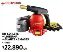 Construmart +Providus kit soplete + linterna + guante + 2 gases oferta