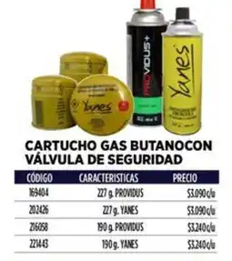 Construmart Cartucho gas butanocon válvula de seguridad oferta