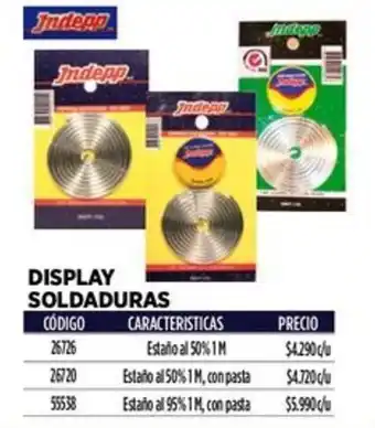 Construmart Indeap display soldaduras oferta